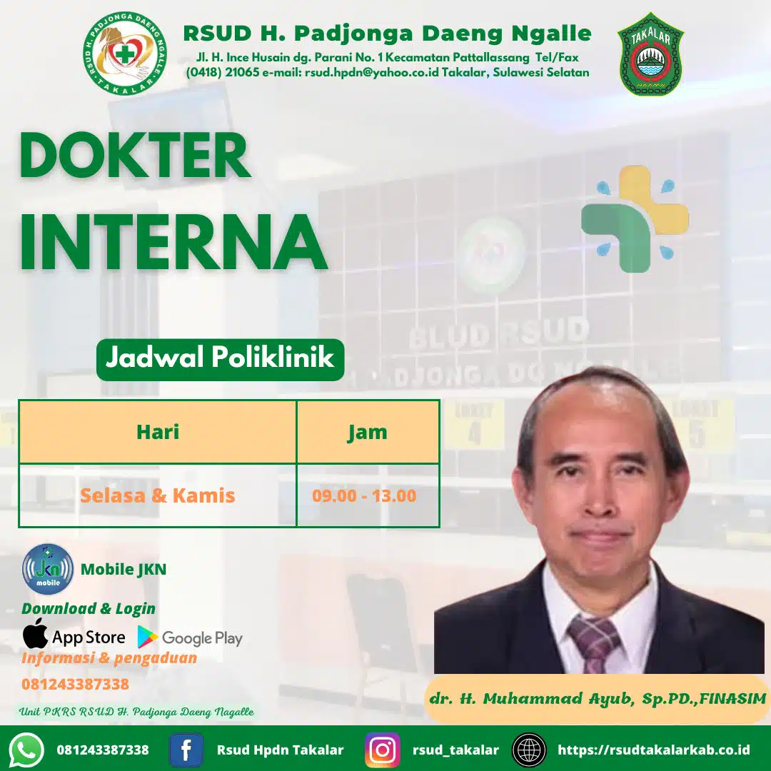 dr. H. Muhammad Ayub, Sp.PD., FINASIM dr. H. Muhammad Ayub, Sp.PD., FINASIM