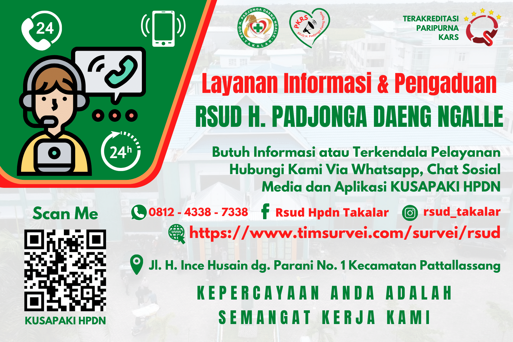 Pengaduan 1 Layanan Informasi dan Pengaduan RSUD H. Padjonga Daeng Ngalle Takalar