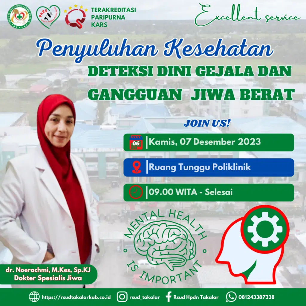 DETEKSI DINI GANGGUAN JIWA BERATDI MASYARAKAT 1 dr. Noerachmi M.Kes Sp.KJ